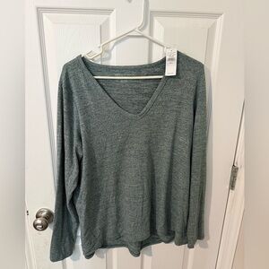American Eagle Heathered Green Knit Top